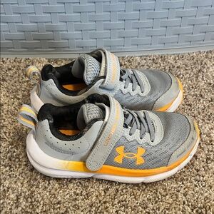 Under Armour Kids' Gray and Orange Sneakers